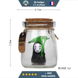 Figurine Chihiro Dans un Bocal Kaonashi avec une Plante