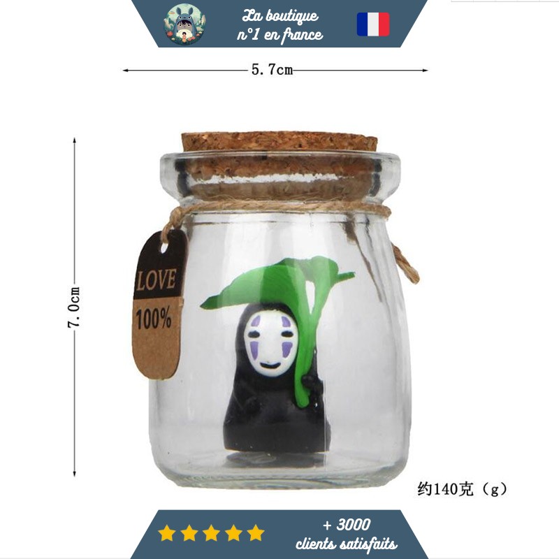 Figurine Chihiro Dans un Bocal Kaonashi avec une Plante