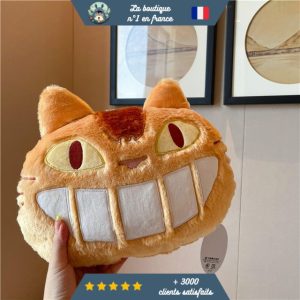 Coussin Rond Totoro Chat Bus